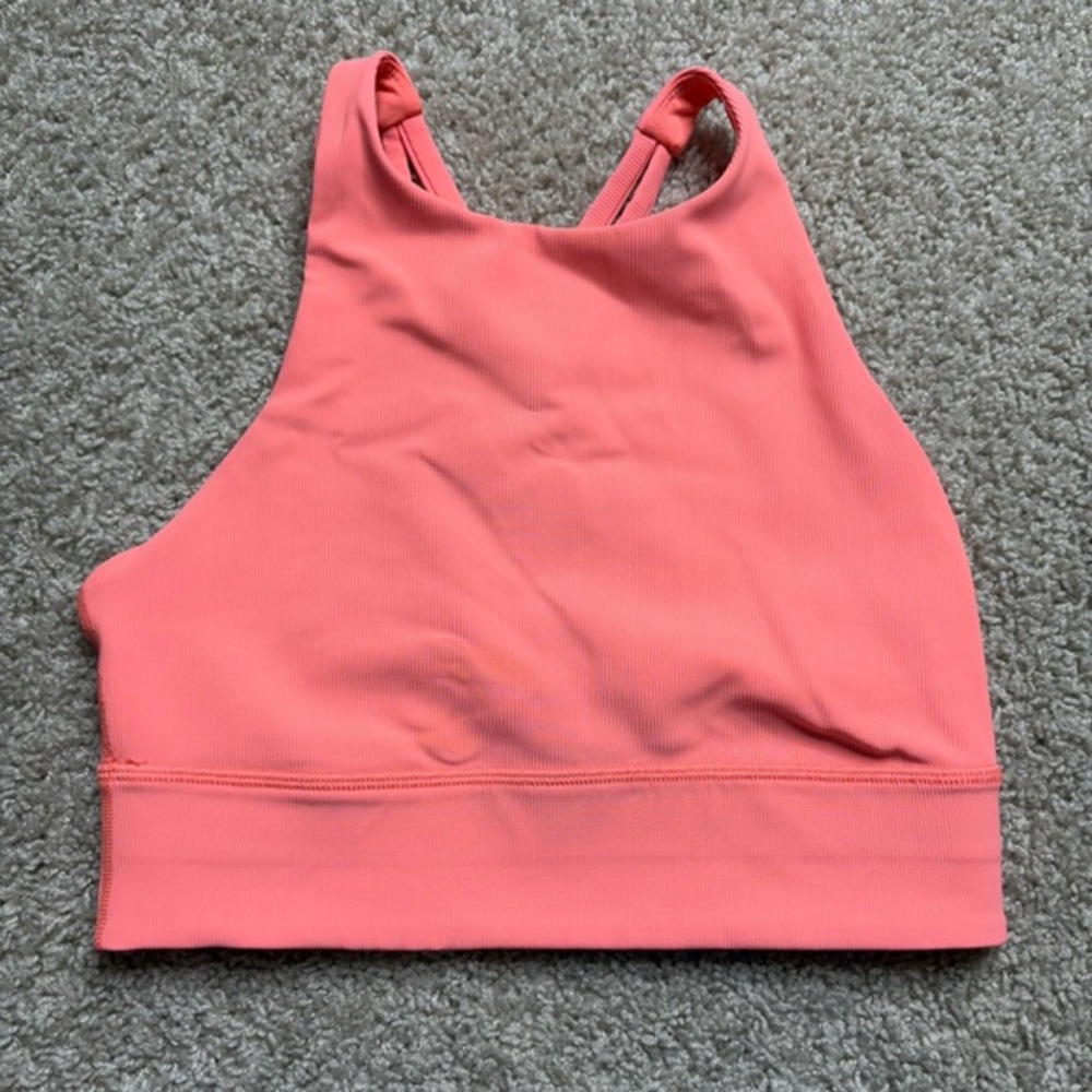 Lululemon Energy Bra High Neck Long Line Rib *Medium Support, B–D Cup